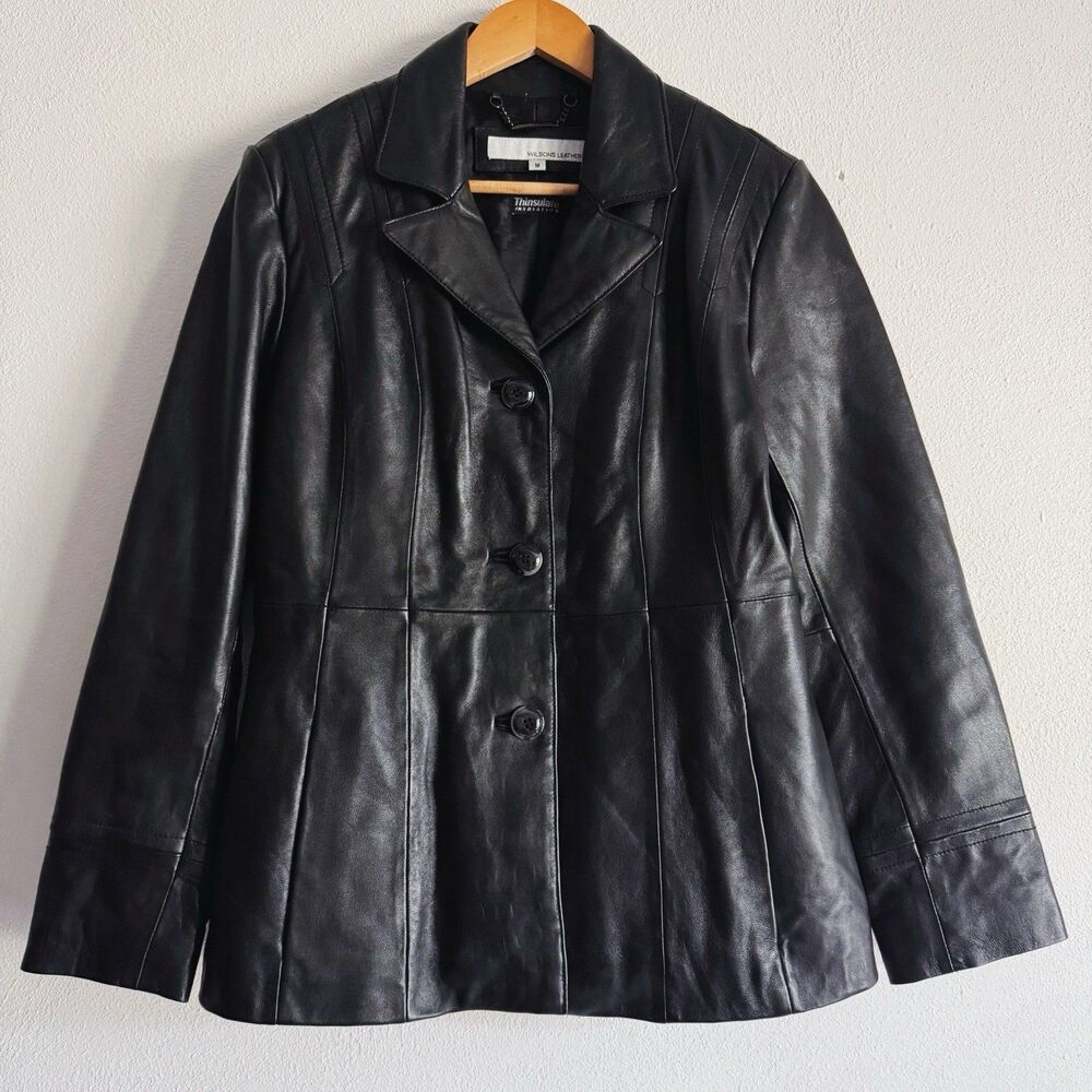 90s/y2k vintage black leather jacket